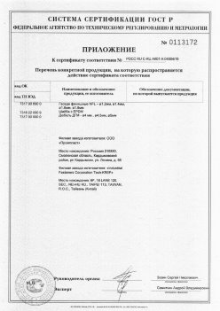 2019.11.16 Курчатов - Приложение к сертификату Изделия крепежные из металла, торговая марка Tech-KREP. Серийный выпуск